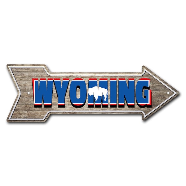 Wyoming Arrow Sign Funny Home Decor 36in Wide